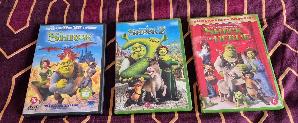 Shrek DVD Boxset - De complete trilogie, Gebruikt, Animatie, Alle leeftijden, Inclusief doosje