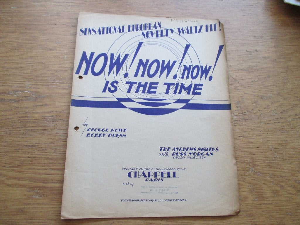 NOW ! NOW ! NOW ! IS THE TIME, Muziek en Instrumenten, Bladmuziek, Zang, Gebruikt, Ophalen of Verzenden, Artiest of Componist