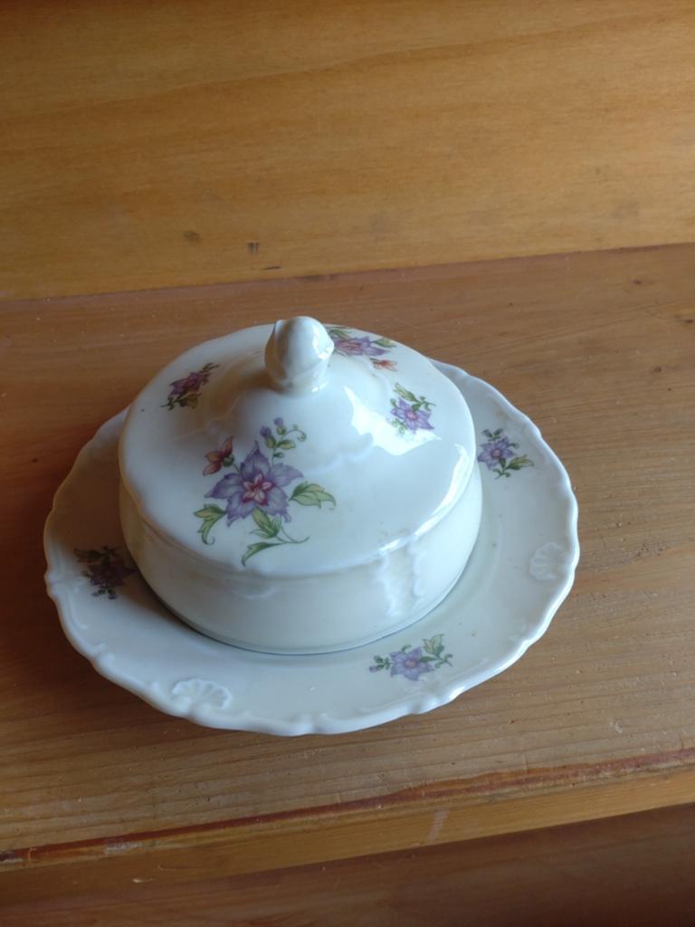 Vintage Mosa Maastricht botervloot met bloemmotief, Ophalen of Verzenden