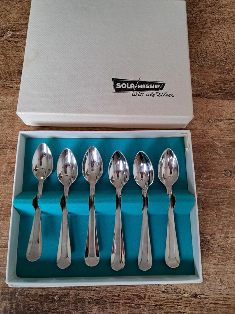 Sola advocaat / likeurlepeltjes, Ophalen of Verzenden, Rvs of Chroom