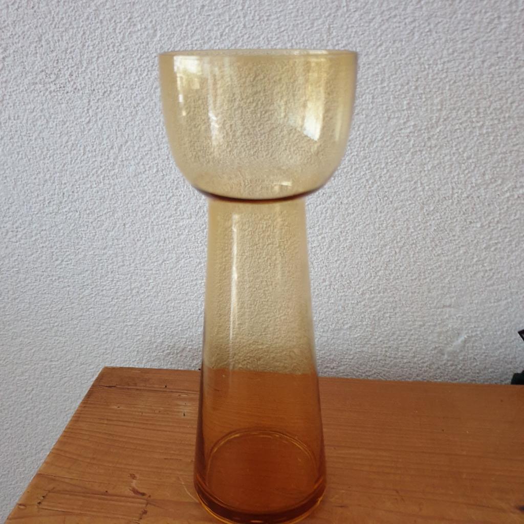 Amberkleurige art deco leerdam? Bollenvaas, Ophalen of Verzenden