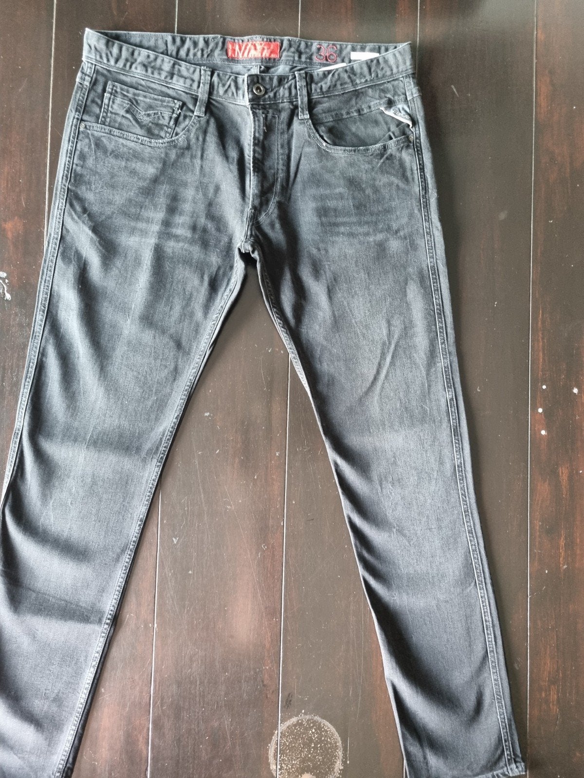 ZGAN ZWARTE REPLAY ANBASS SLIM SKINNY STRETCH JEANS 36/32!!!, W36 - W38 (confectie 52/54), Ophalen of Verzenden, Zo goed als nieuw