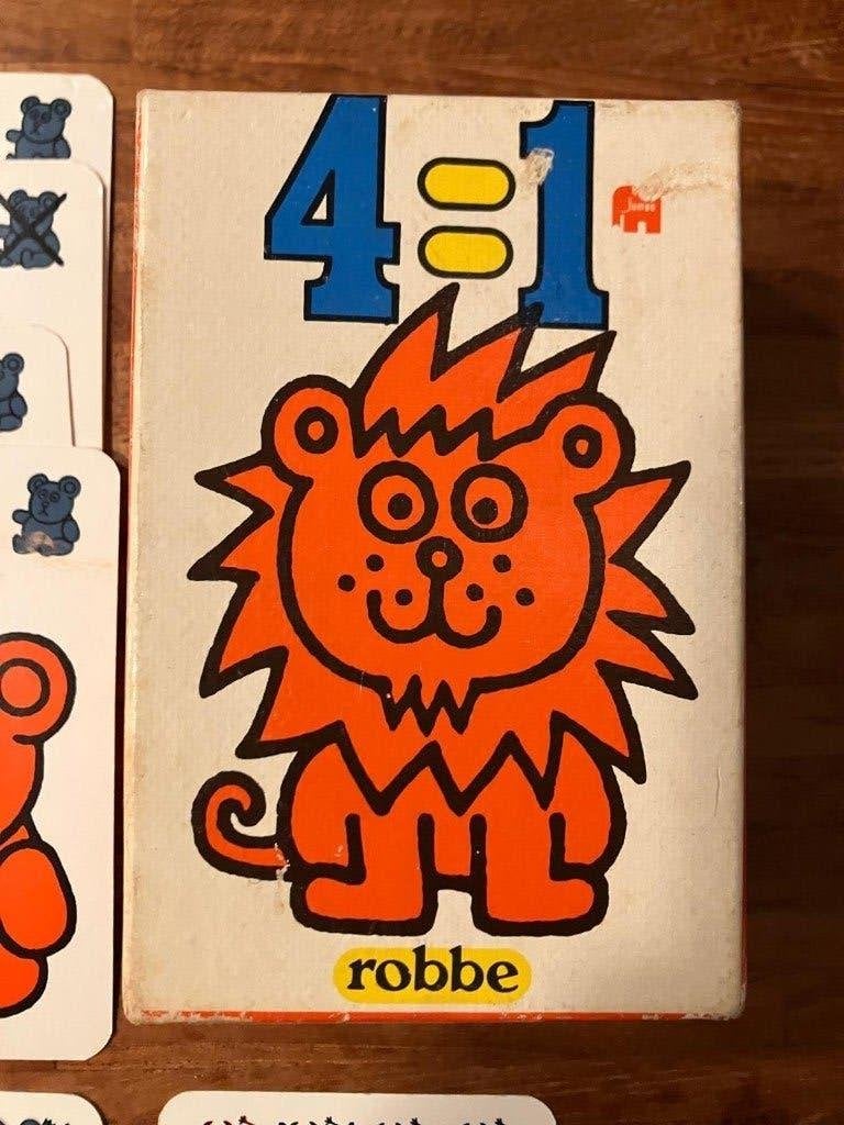 4 = 1 Robbe kleuterkwartet | Jumbo | uit 1974 | compleet, Een of twee spelers, Ophalen of Verzenden, Gebruikt, Jumbo