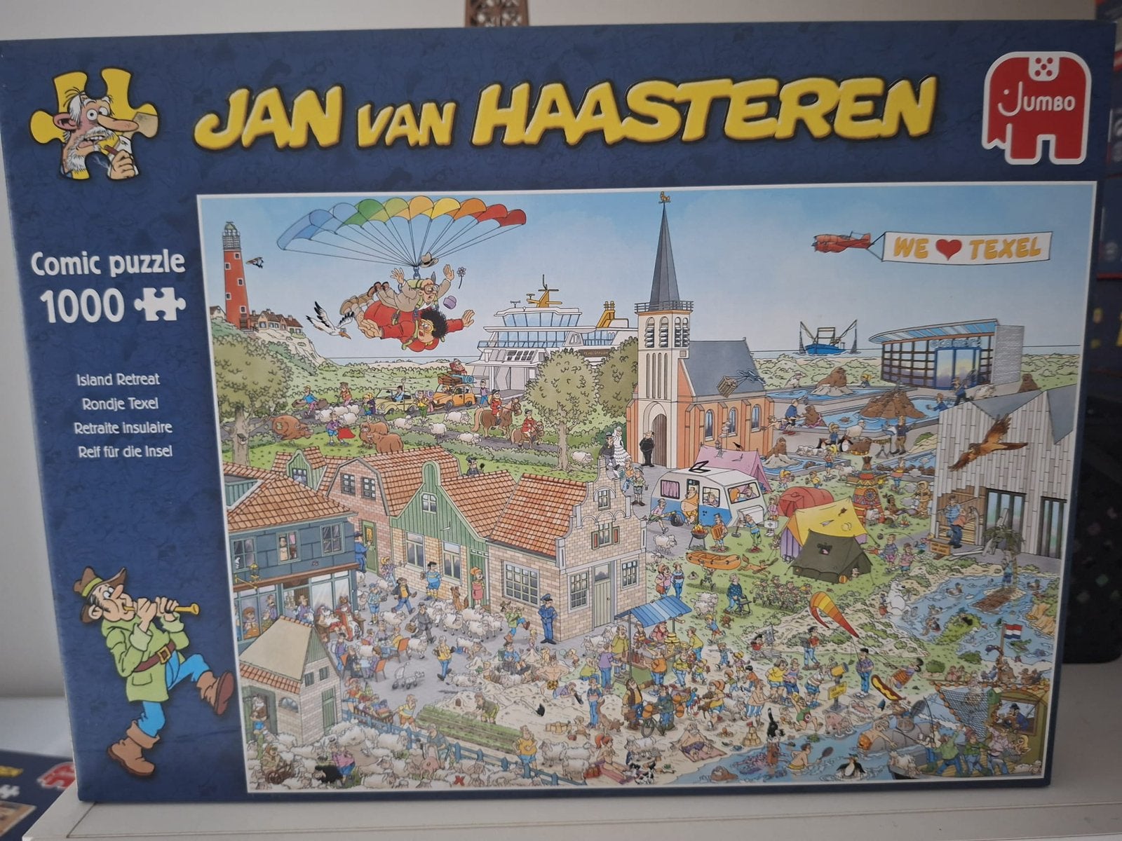 Jan van Haasteren 1000 stukjes rondje texel, Ophalen of Verzenden, 500 t/m 1500 stukjes, Zo goed als nieuw