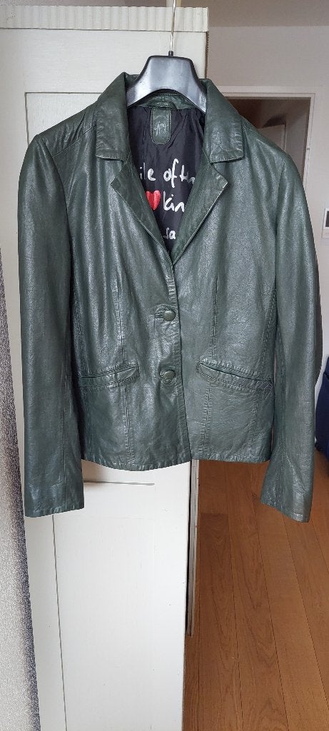 Groene leren blazer, Gipsy, Maat 42/44 (L), Ophalen of Verzenden, Zo goed als nieuw