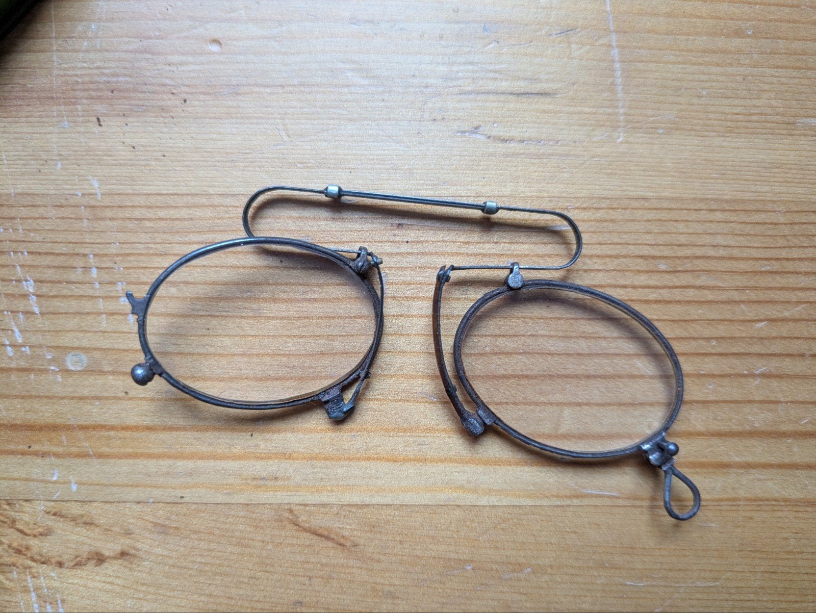 Antieke Pince-Nez Bril ca. 1900 - Vintage Verzamelobject, Ophalen of Verzenden