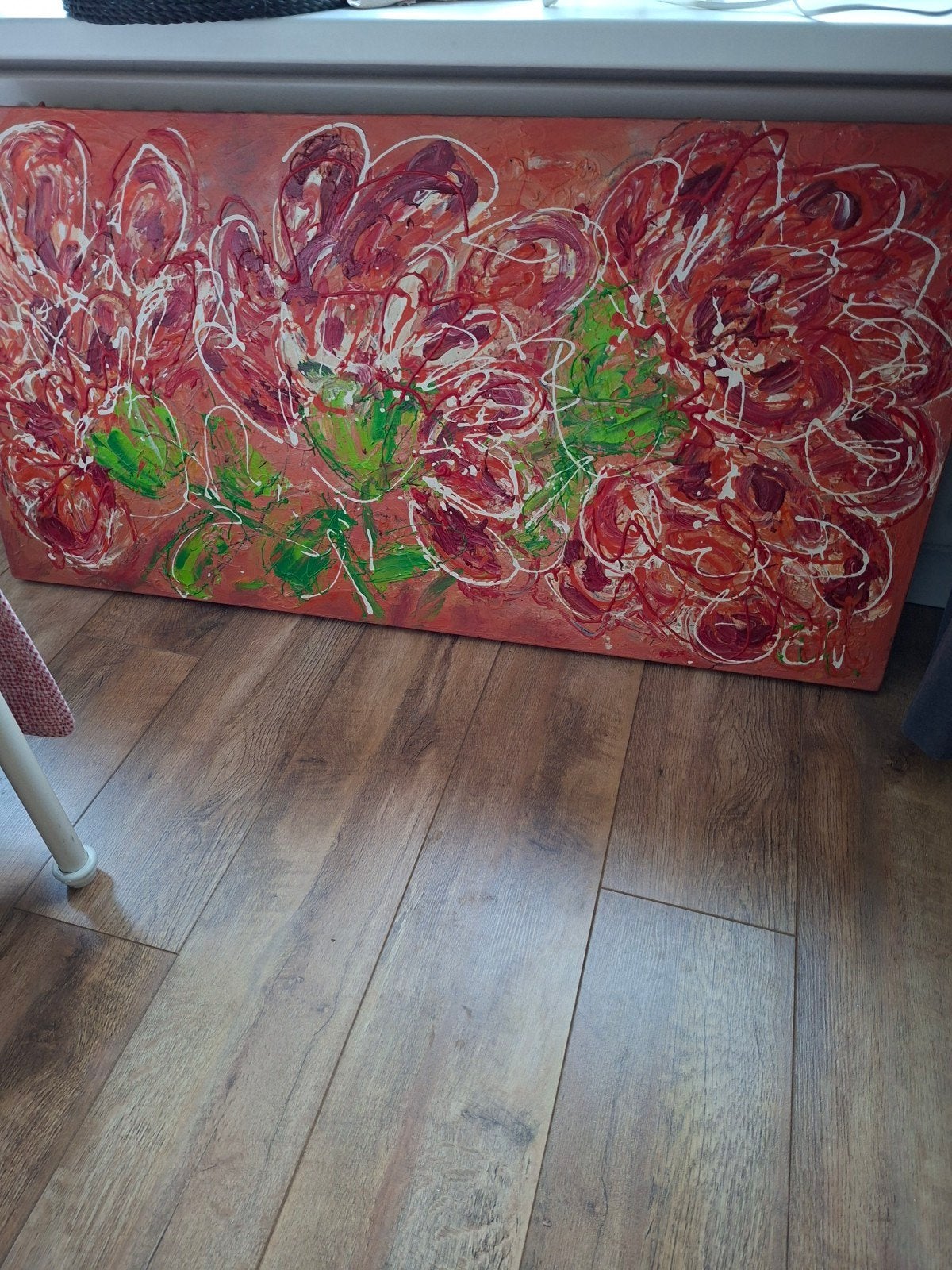 modern schilderij met bloemen, Ophalen