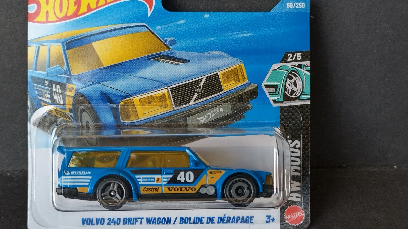 Volvo 240 Drift Wagon Bleu 1:64 3inch Hotwheels Pol, Auto, Verzenden, 1186Mj 1 NL, Nieuw