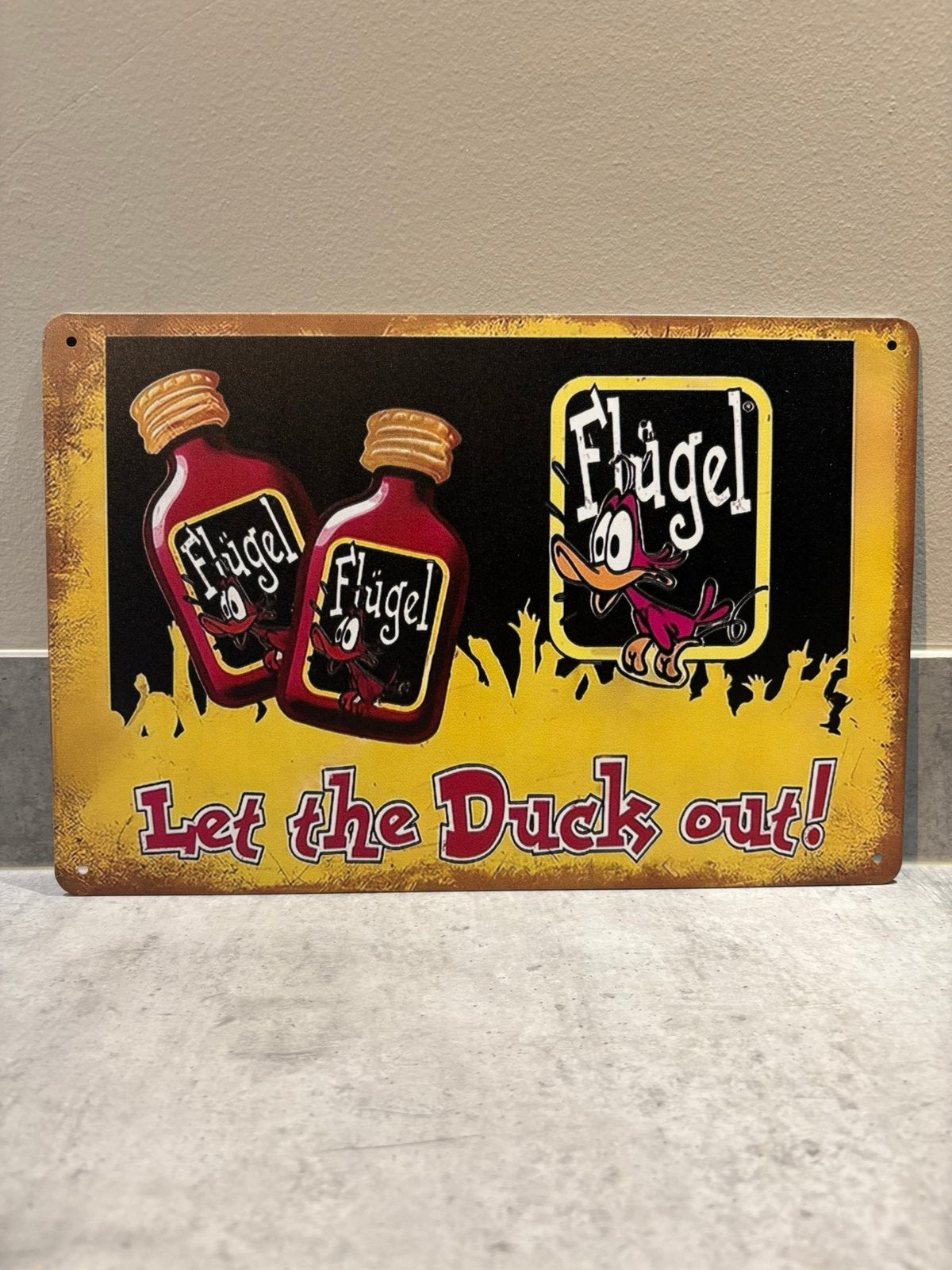 Mancave Bar Café Wanddecoratie metalen bordje merk Flügel, Verzamelen, Ophalen of Verzenden, Zo goed als nieuw, Reclamebord