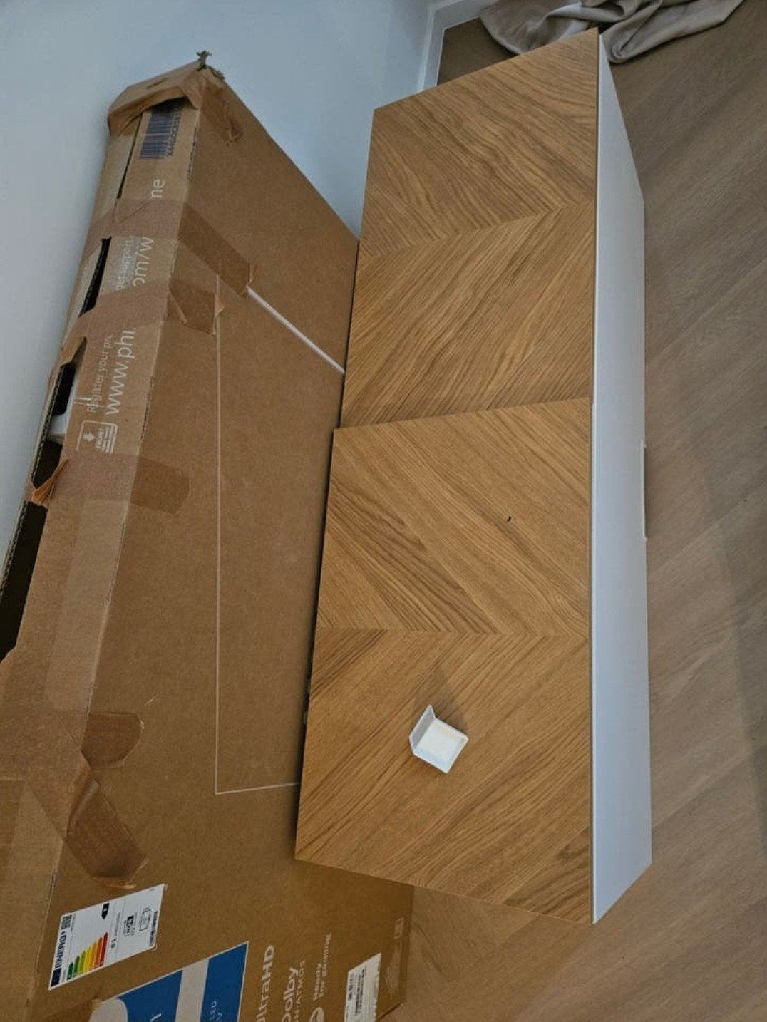 Ikea Besta kast met deuren, wit/eikenfineer, Huis en Inrichting, Kasten | Televisiemeubels, Ophalen, 100 tot 150 cm, Nieuw, Minder dan 100 cm