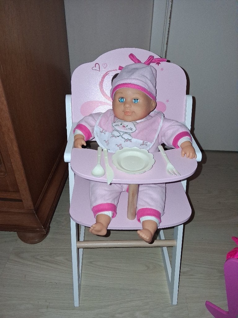 Poppen wieg en stoeltje, Ophalen, Gebruikt, Babypop