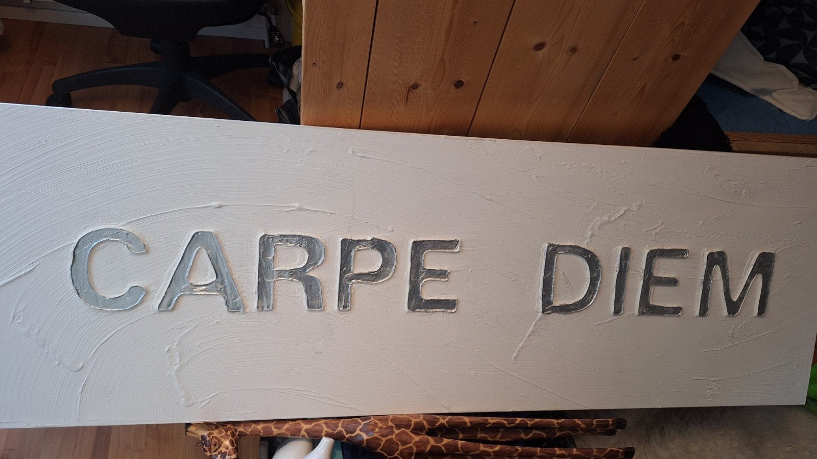 Wanddecoratie 'Carpe Diem' - 150x50 cm, Ophalen, Gebruikt, Hout, Wandbord of Wandpaneel