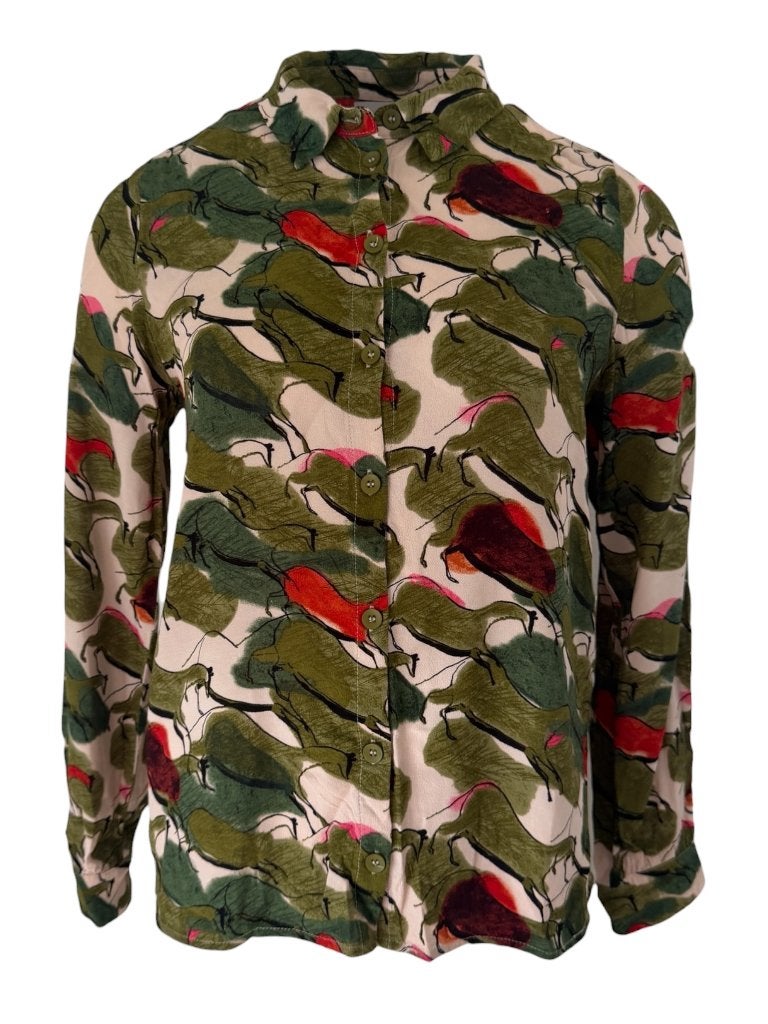 Pom Amsterdam blouse S, Maat 38/40 (M), Ophalen of Verzenden, Zo goed als nieuw, Groen