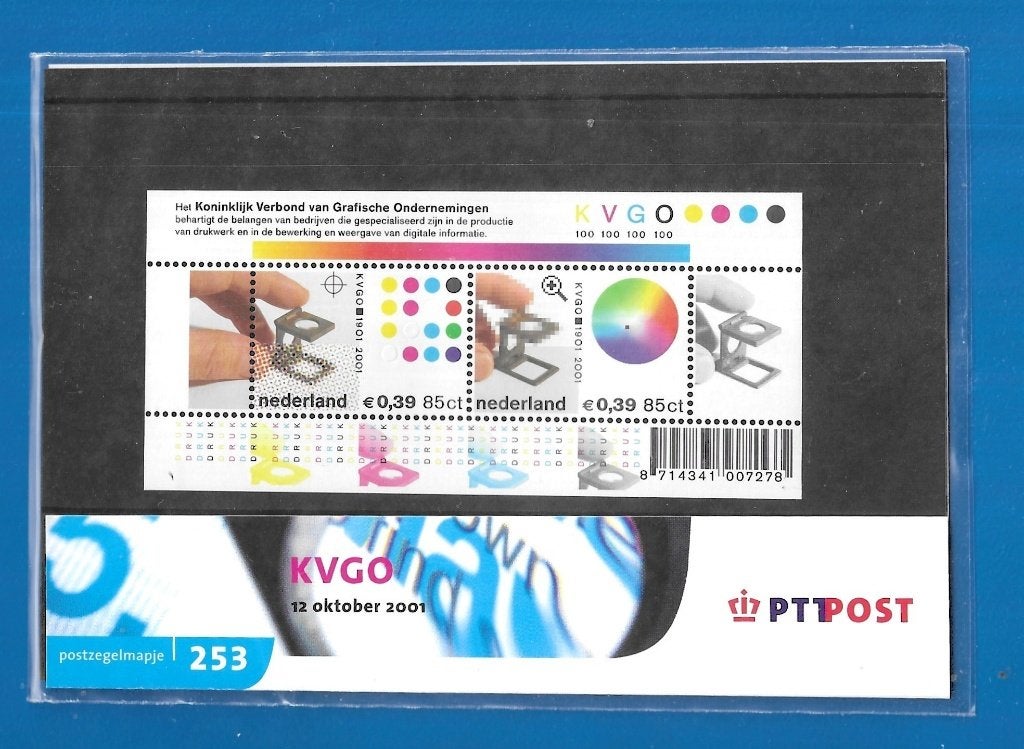 Postzegelmapje 253 - KVGO 2001, Postzegels en Munten, Postzegels | Nederland, Verzenden, Na 1940, Postfris