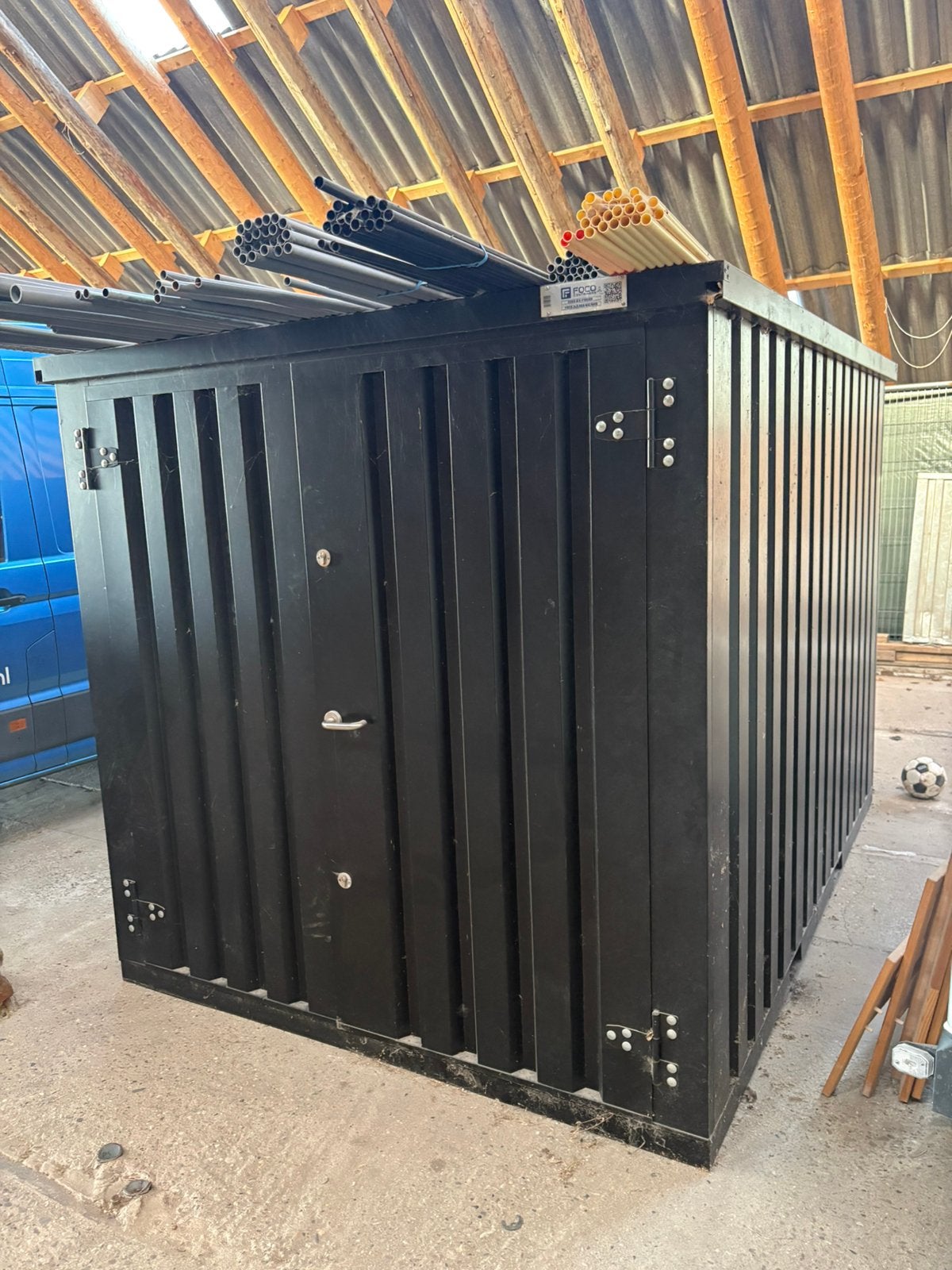 Demontabele container 2 bij 3 meter zwart, Ophalen, Zo goed als nieuw, Metaal, Containerberging