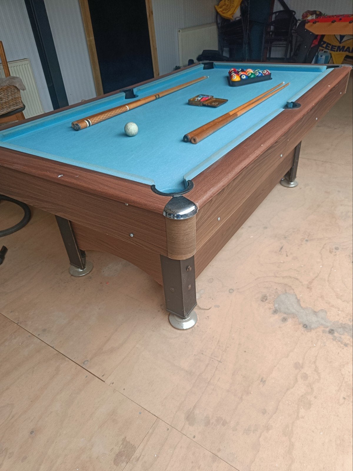 pooltafel met keu's, Sport en Fitness, Ophalen, Gebruikt, Pooltafel