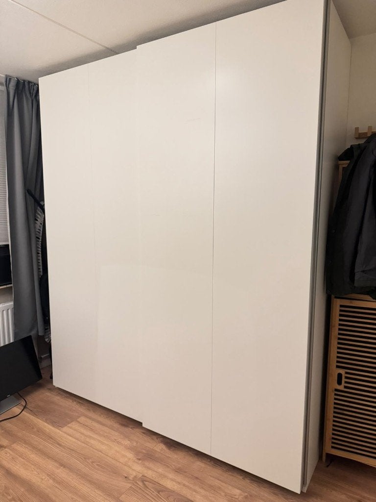 IKEA PAX / HASVIK Kledingkast, wit, schuifdeuren 200x66x236, Ophalen, Met deur(en), 200 cm of meer, Zo goed als nieuw