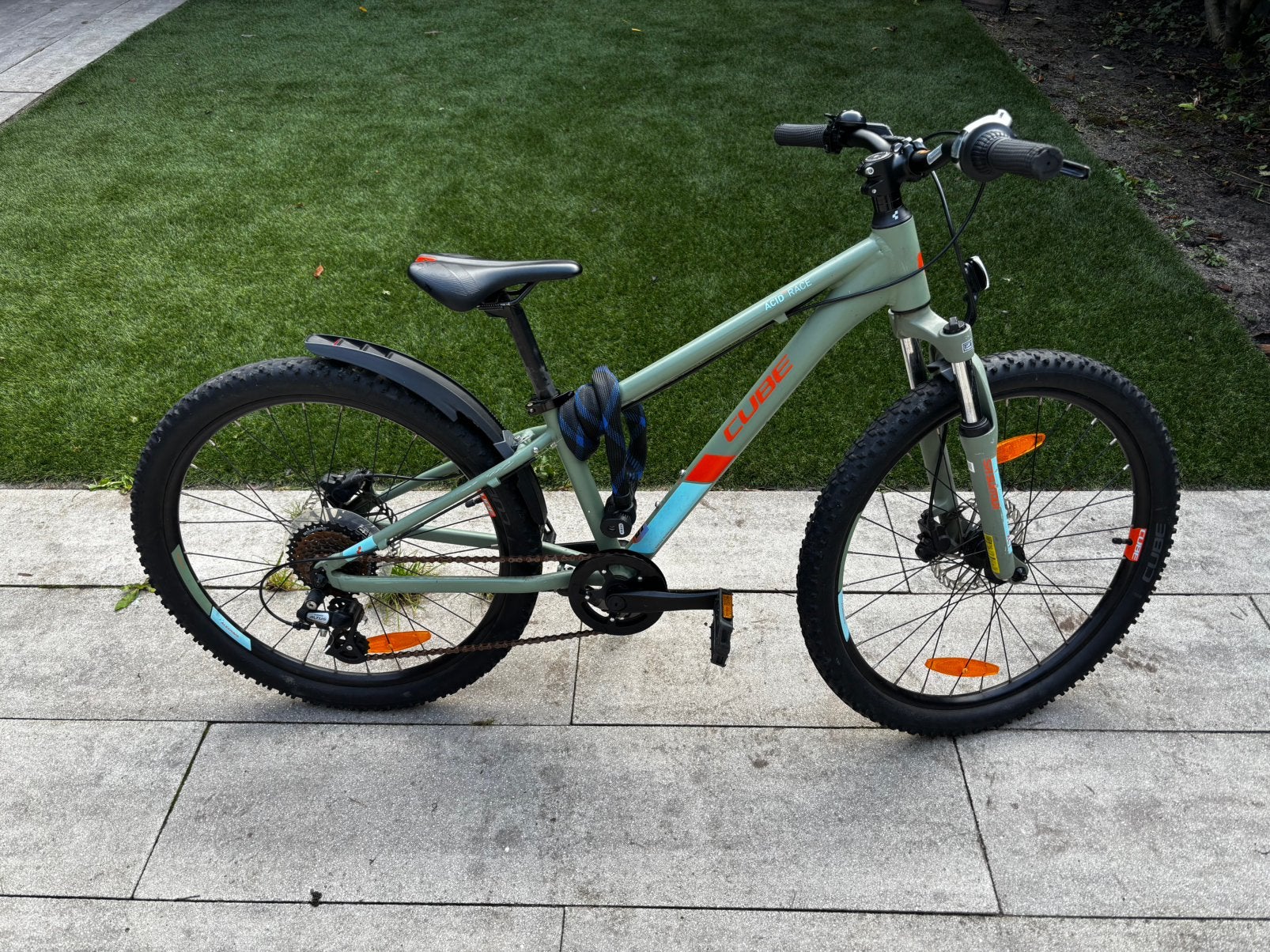 Stoere jongensfiets - Cube acid 240 disc green/orange, Fietsen en Brommers, Ophalen, Zo goed als nieuw, 24 inch