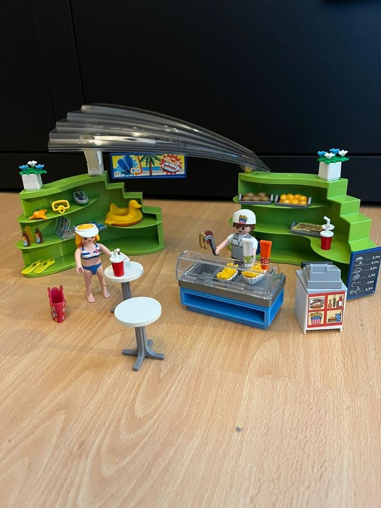 Playmobil Zwembad Kiosk met Figuren en Accessoires, Ophalen of Verzenden, Zo goed als nieuw, Complete set