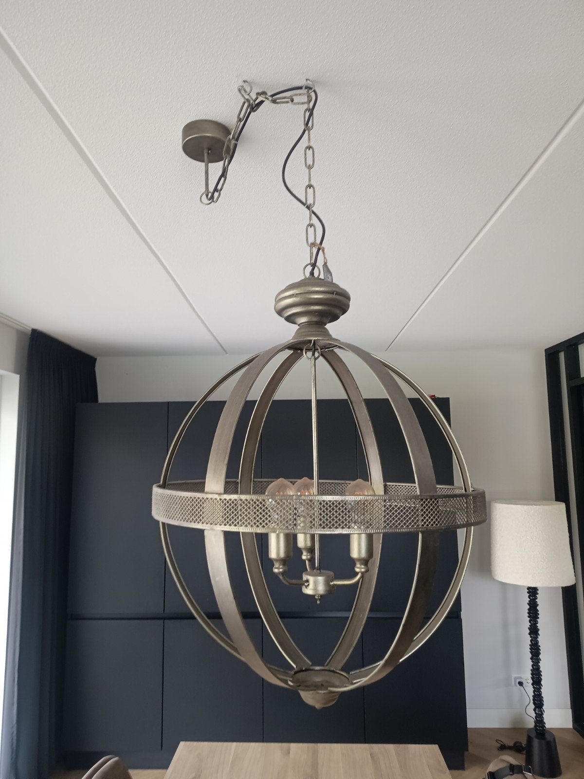 Countryfield Hanglamp Bol - Industriële Stijl, Ophalen, E27 (groot), Zo goed als nieuw, Metaal