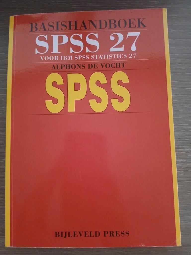 Basishandboek SPSS 27 - Statistiek voor IBM SPSS, Zo goed als nieuw, Gamma, Alphons de Vocht, HBO