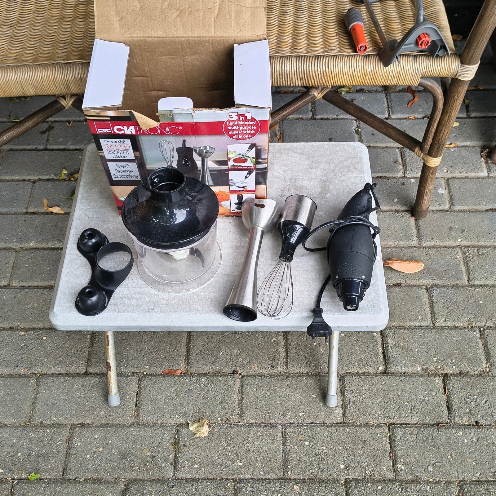 Clatronic SMS 3190 3-in-1 Staafmixer Set - 200W, Minder dan 1 liter, Ophalen, Gebruikt, 1 snelheid