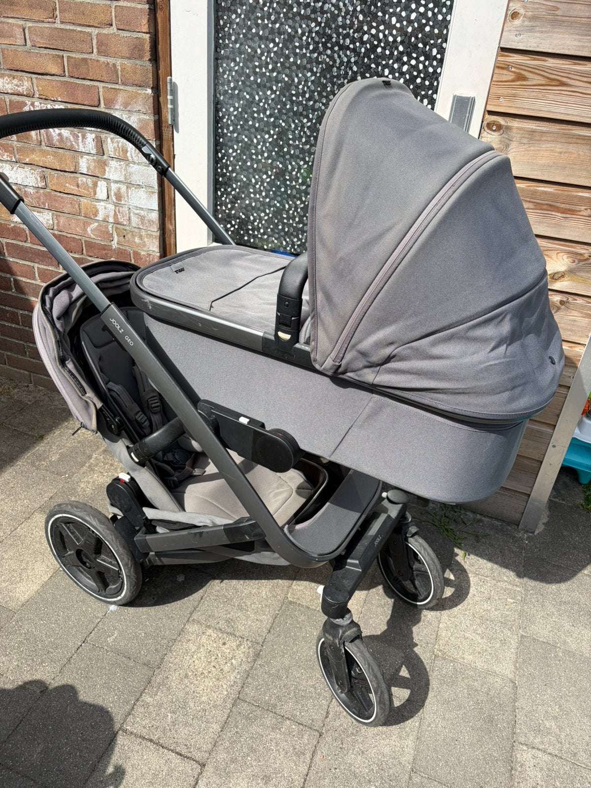 Joolz geo3 duowagen, Kinderen en Baby's, Kinderwagens en Combinaties, Gebruikt, Verstelbare duwstang, Combiwagen, Ophalen