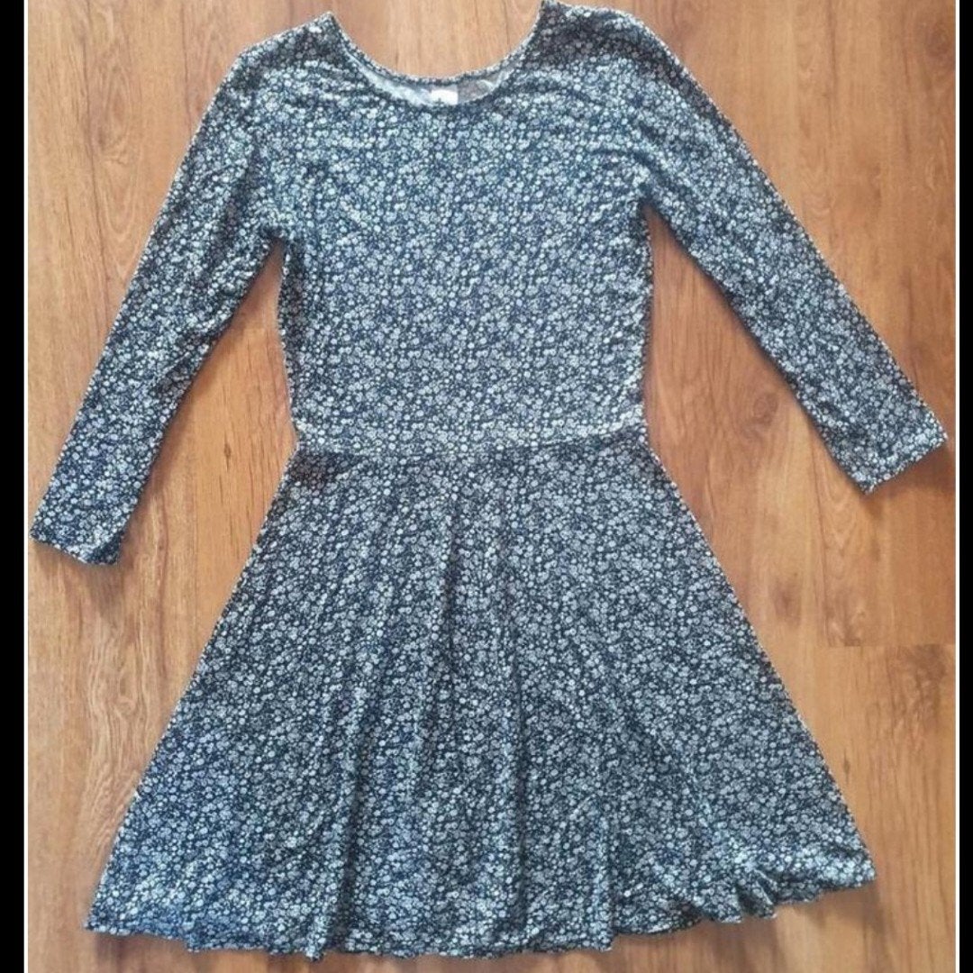 Jurkje met bloemenprint • C&A • Maat 170/176, Zwart, Ophalen of Verzenden, Maat 34 (XS) of kleiner, Boven de knie