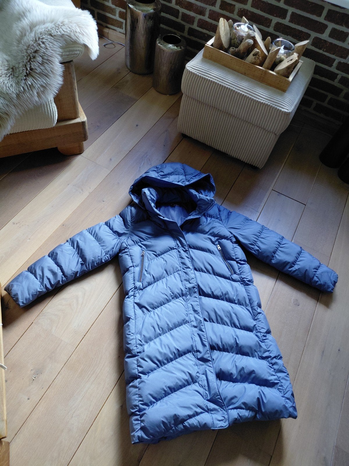 als nieuw NORAH lange dames winterjas mt 40, Maat 38/40 (M), Blauw, Ophalen of Verzenden, Zo goed als nieuw
