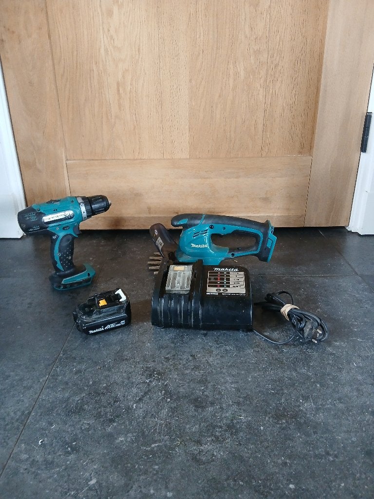 Makita boormachine en grasschaar, Doe-het-zelf en Verbouw, Gereedschap | Boormachines, Ophalen of Verzenden, Gebruikt, Boormachine