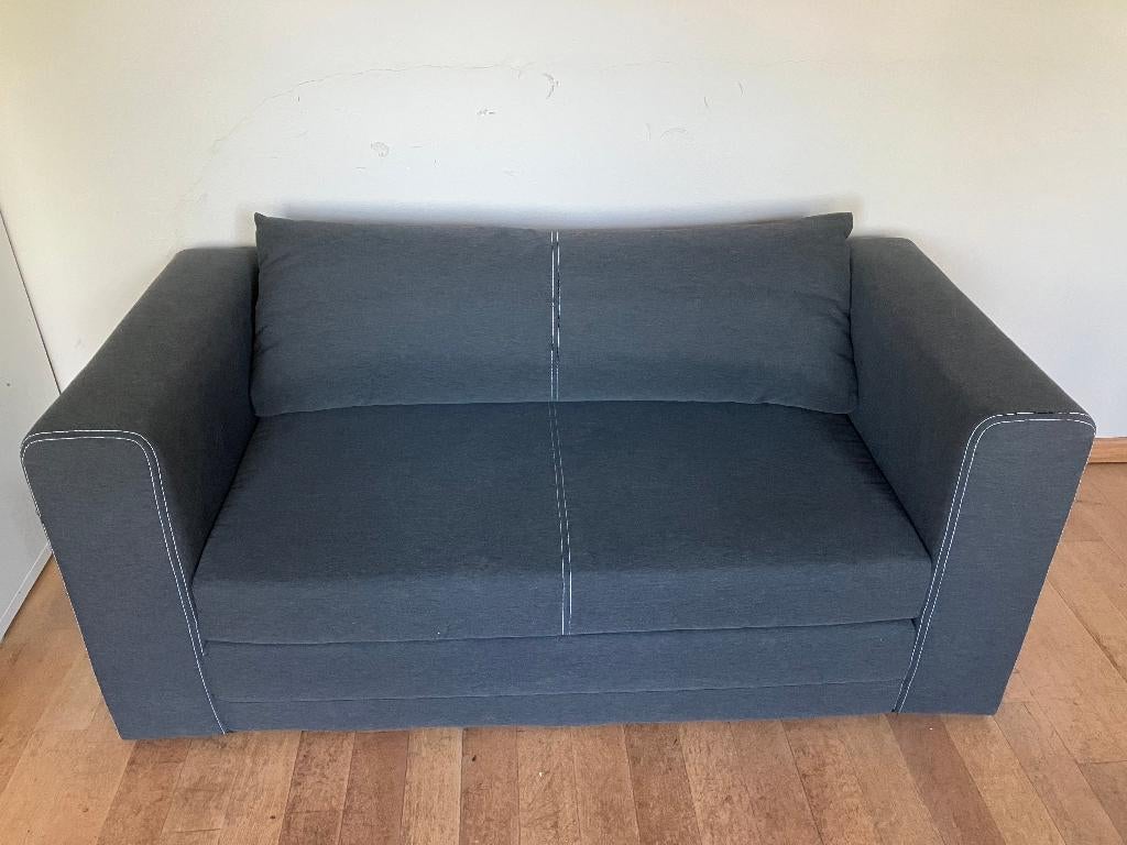 Donkergrijze 2-zits slaapbank van Ikea, Ophalen, Gebruikt, Tweepersoons, Overige maten