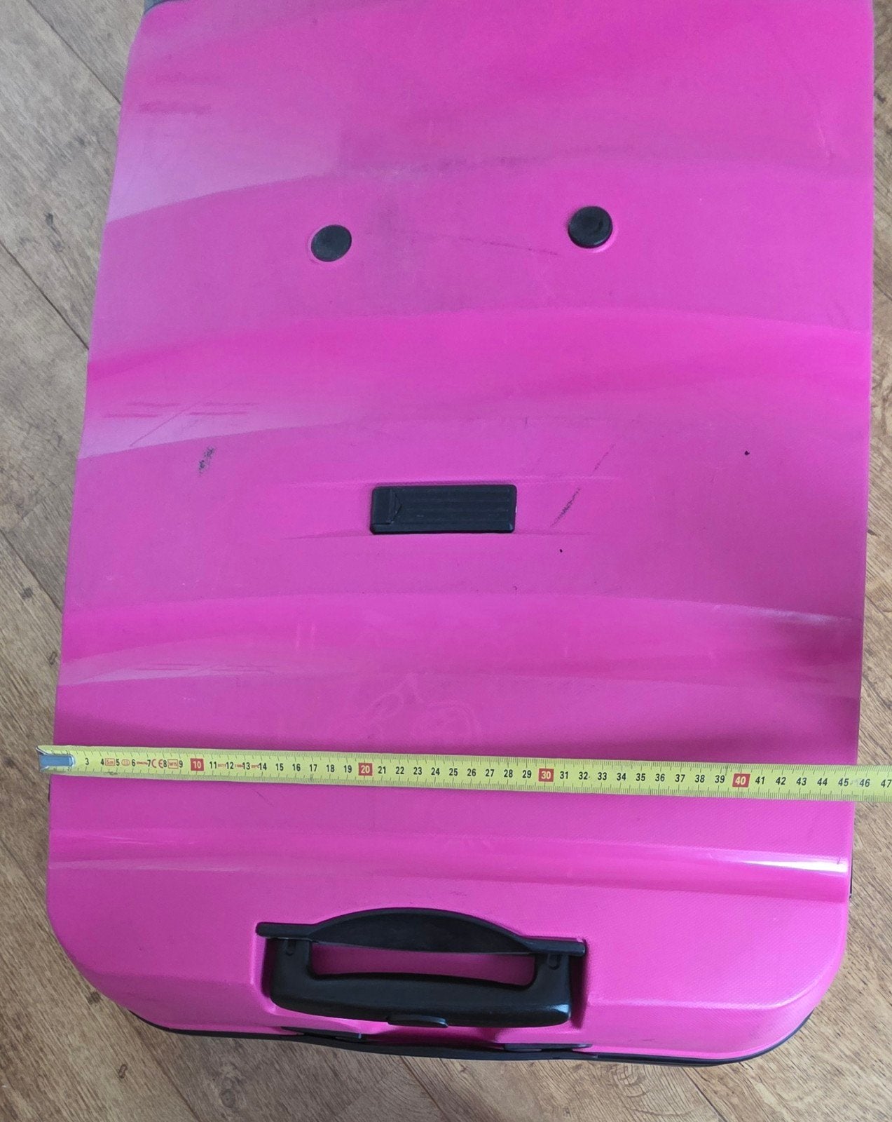 Roze koffer met wieltjes en uitschuifbare handgreep, Ophalen, Gebruikt, Hard kunststof, Wieltjes