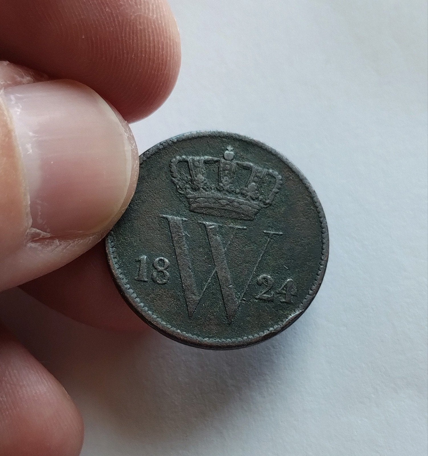 Schaarse mooie cent 1824 - Utrecht - Willem I - Zfr, Verzenden, Koning Willem I, 1 cent