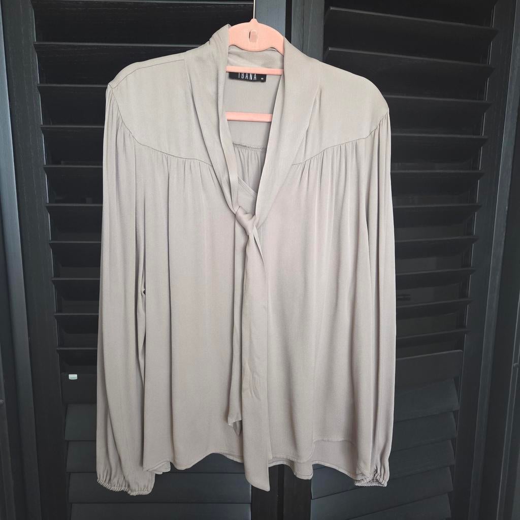 Ibana blouse taupe nieuw maat 44, Ibana, Ophalen of Verzenden, Nieuw, Beige