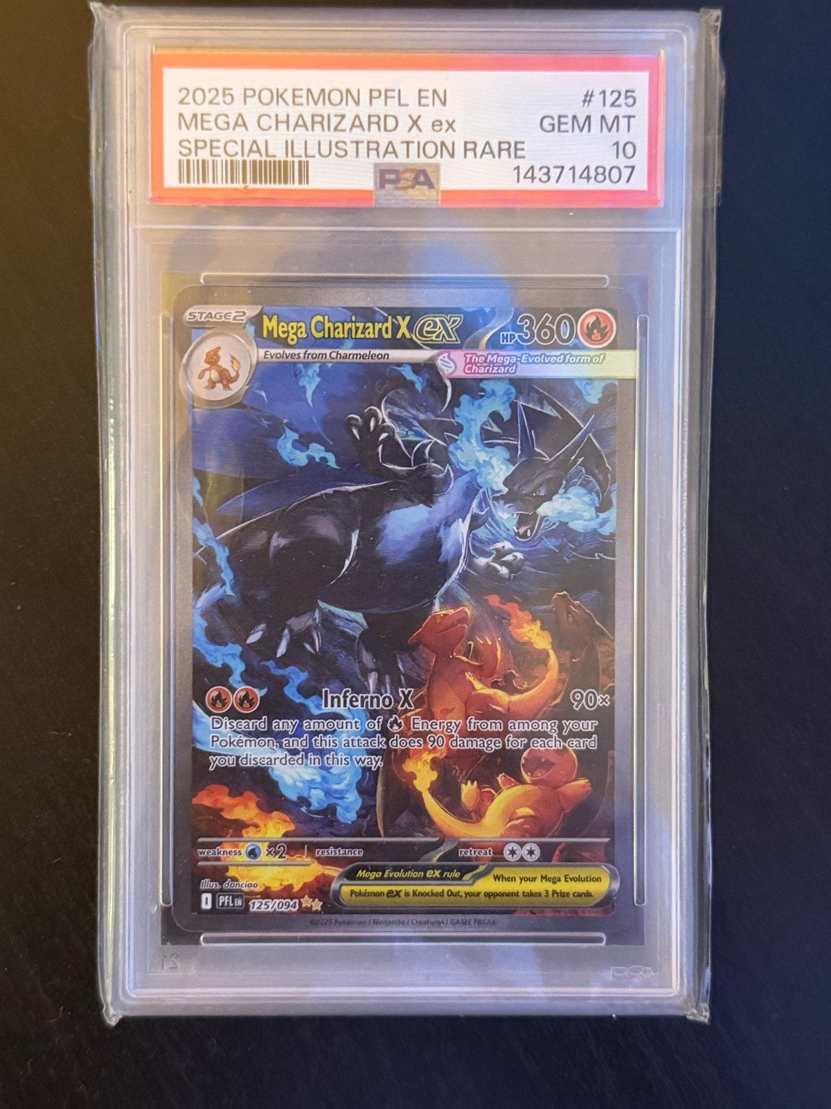Mega Charizard X ex PSA 10 GEM MT Special Illustration, Ophalen of Verzenden, Nieuw, Losse kaart