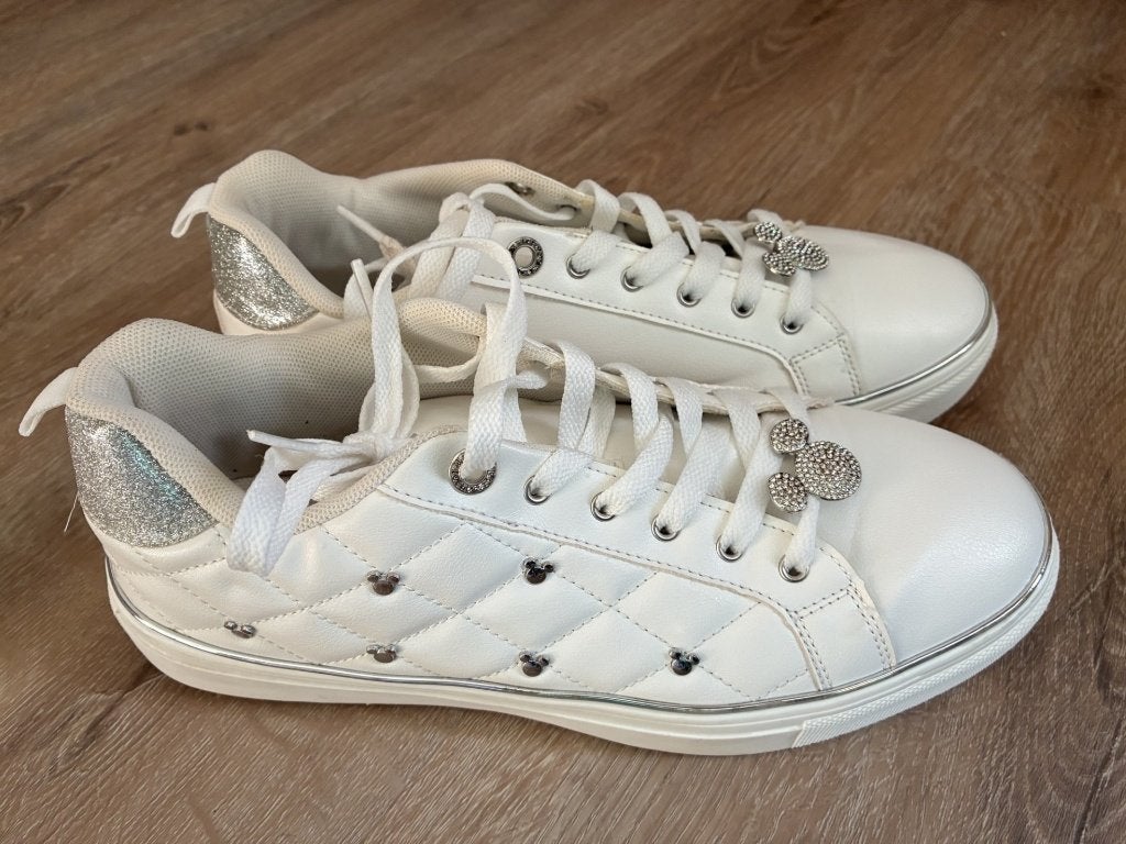 Disney Mickey Mouse Sneakers Maat 40 Wit Glitter, Wit, Mickey Mouse, Ophalen of Verzenden, Sneakers of Gympen