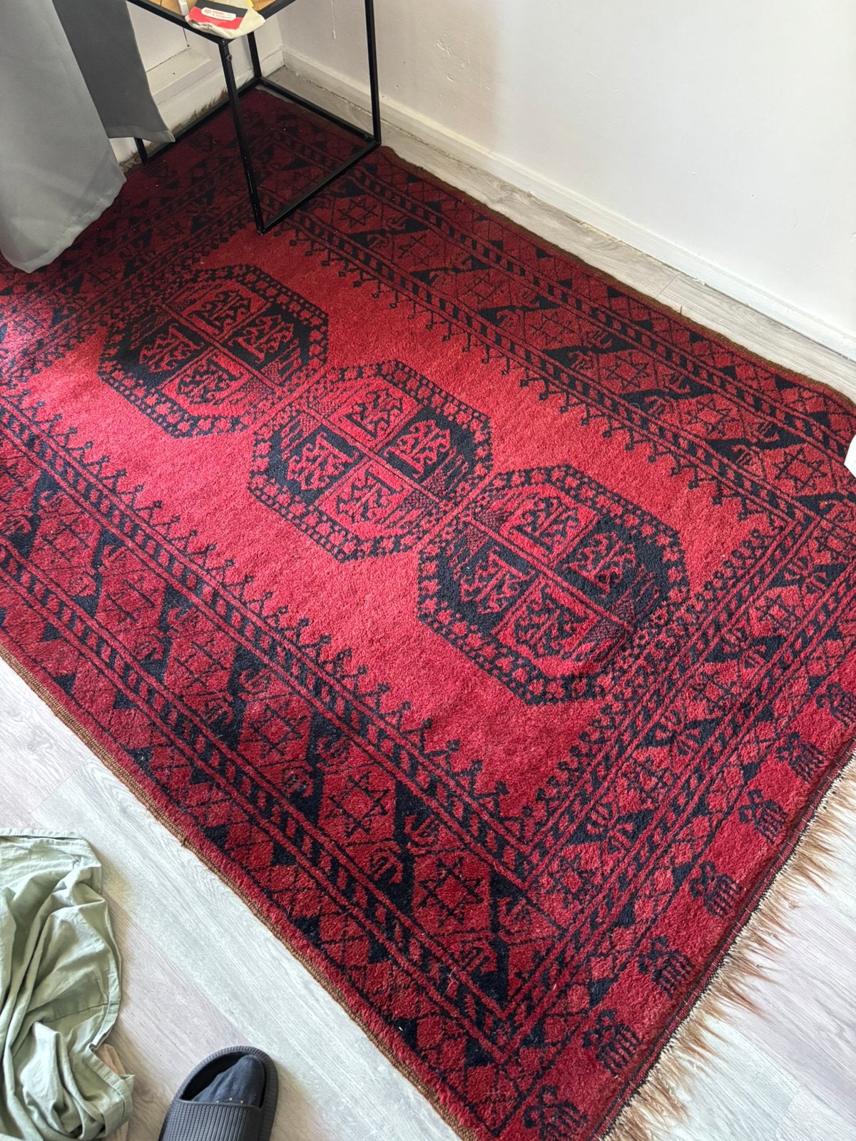 Tapijt handgemaakt Turkmanse/filpay, Huis en Inrichting, Stoffering | Tapijten en Kleden, Ophalen of Verzenden, Zo goed als nieuw