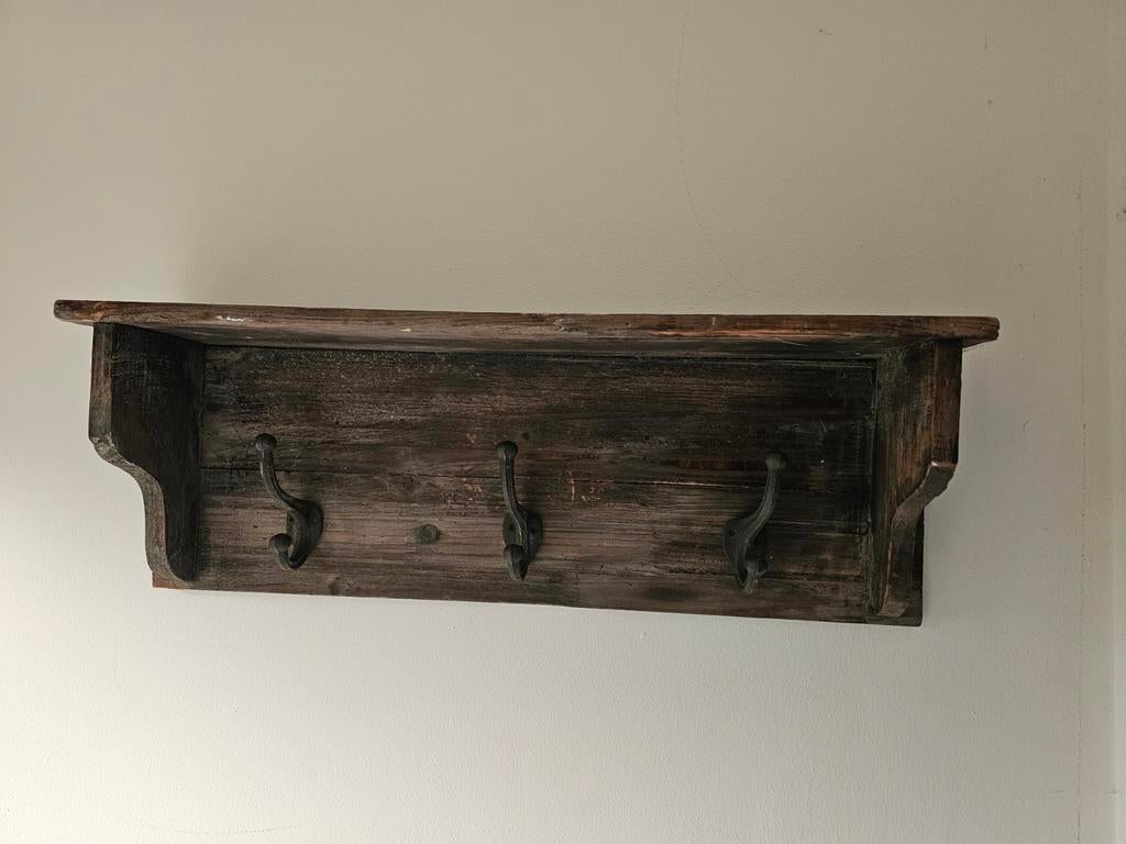 Wandkapstok met plank, Zo goed als nieuw, Minder dan 100 cm, Hout, Ophalen