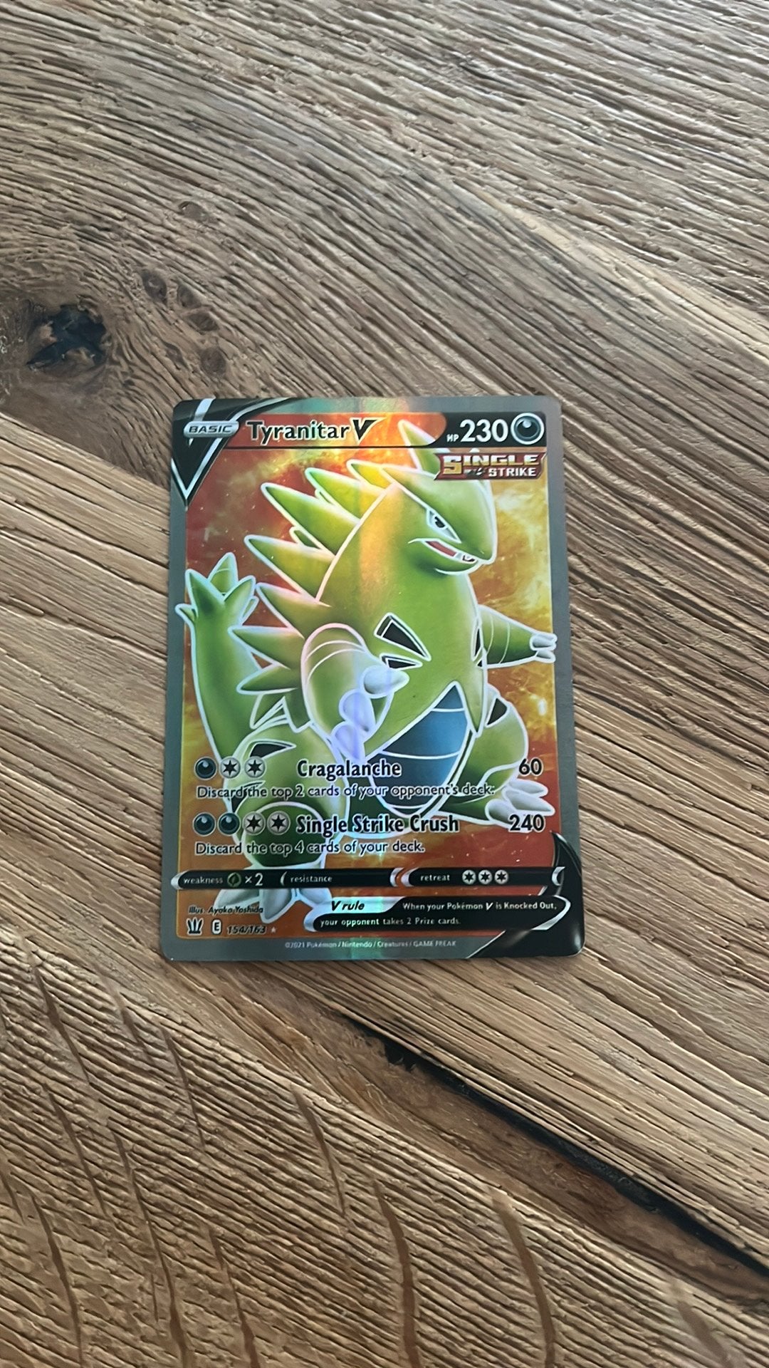 Tyranitar V Kaart Pokémon, Zo Goed Als Nieuw, Ophalen of Verzenden, Zo goed als nieuw