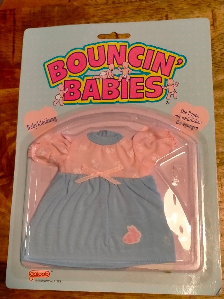 Bouncin Baby's babykleding pop Galoob uitgave jurkje 3, Verzamelen, Ophalen of Verzenden, Zo goed als nieuw, Pop