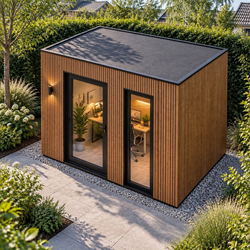 Compact tuinkantoor | compleet en instapklaar, 200 tot 400 cm, Tuinhuis, 250 tot 500 cm, Nieuw