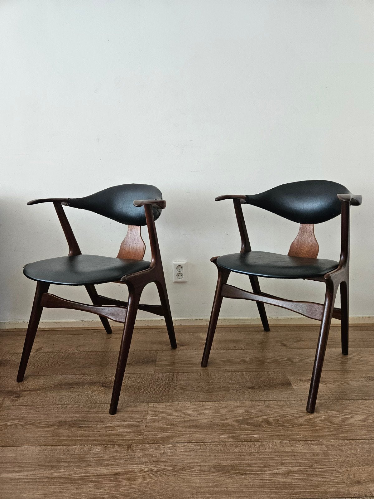 Set van 2 Vintage Teeffelen stoelen, Ophalen, Gebruikt, Twee, Bruin