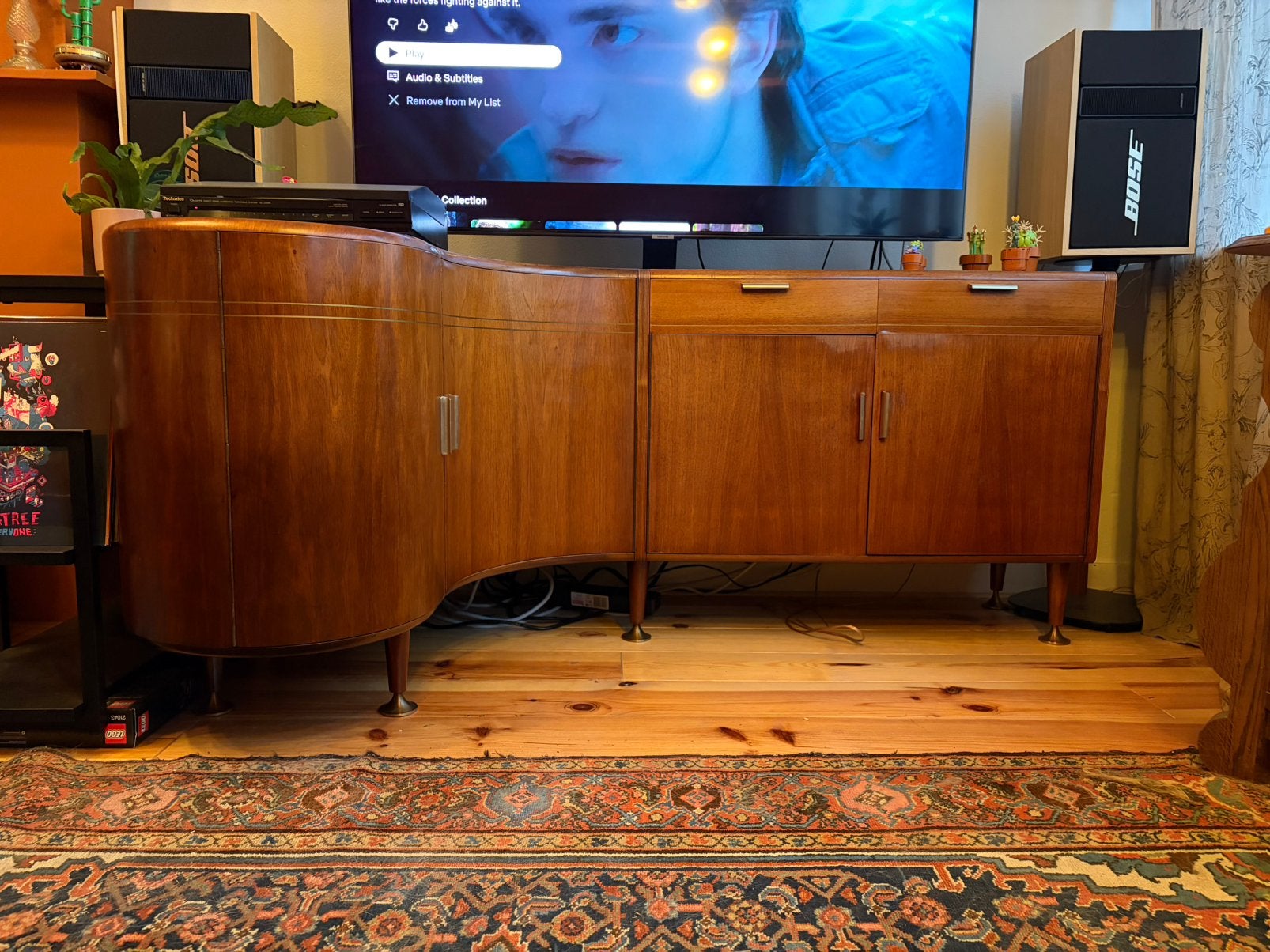 Vintage design dressoir – A.A. Patijn, Met plank(en), Gebruikt, 150 tot 200 cm, Teakhout