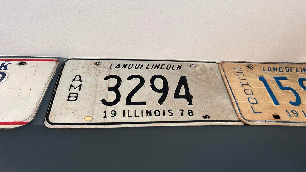 Zeldzame Illinois Ambulance Kentekenplaat 1978, Verzamelen, Ophalen of Verzenden, Gebruikt, Auto's