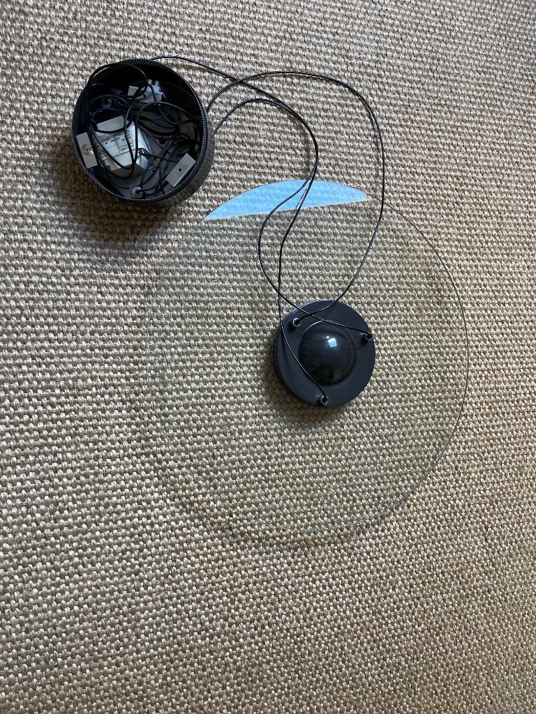 Hanglamp rond glas voor eettafel of kantoor, Ophalen of Verzenden, Zo goed als nieuw, Glas, 50 tot 75 cm