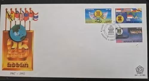 Indonesië 1992 - FDC SHP 10 -  ASEAN 1977-1992, Ophalen of Verzenden, Postfris, Zuidoost-Azië