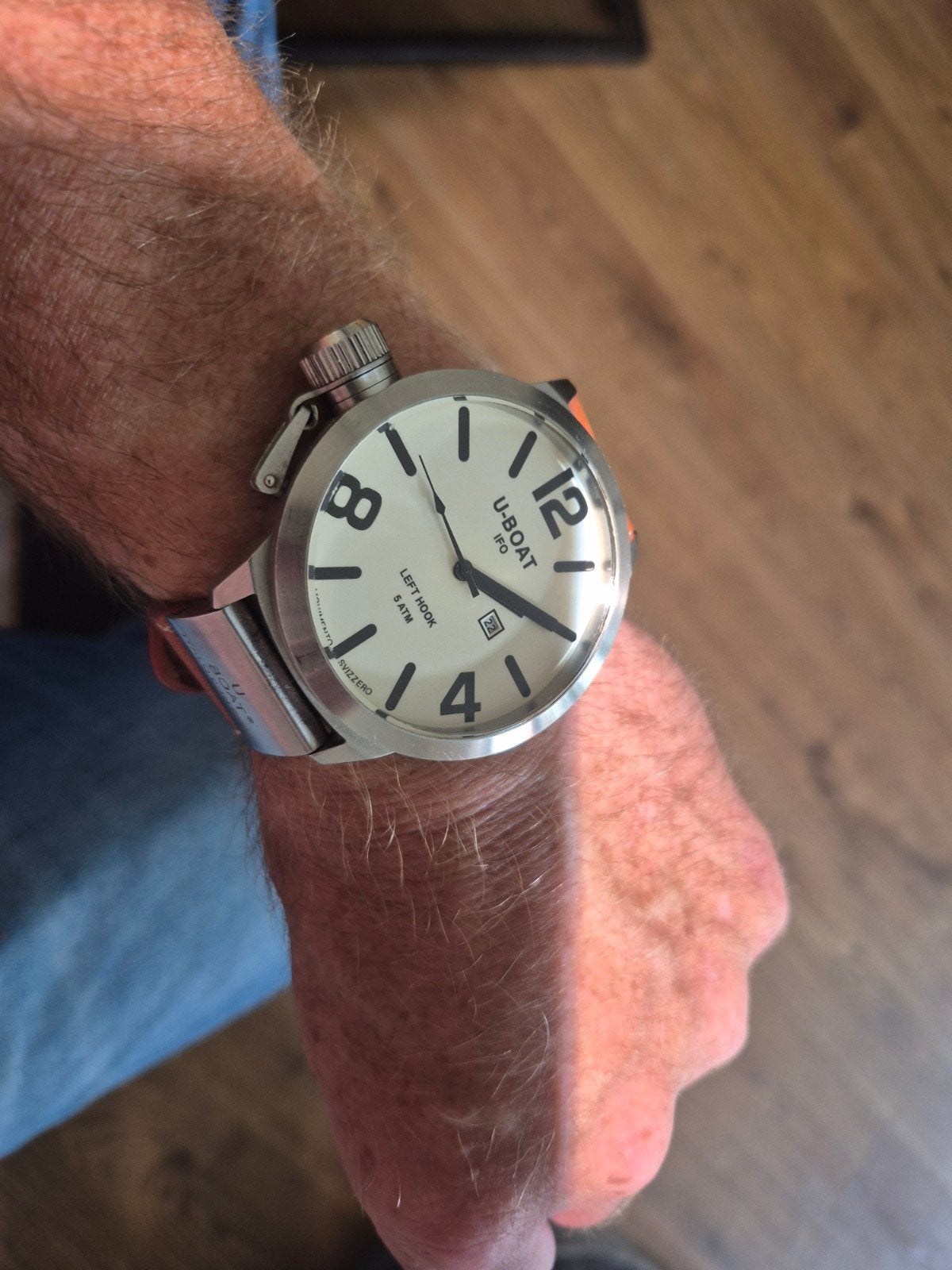 Vintage U-Boat B53-08 Horloge 53mm - Compleet met Box, Ophalen, Leer, Staal, Polshorloge