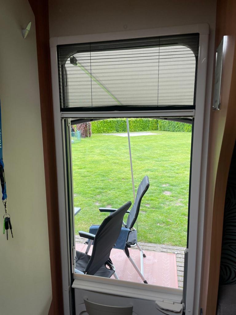 Hordeur/Plisséhordeur voor caravan/camper, Caravans en Kamperen, Caravan accessoires, Ophalen, Gebruikt