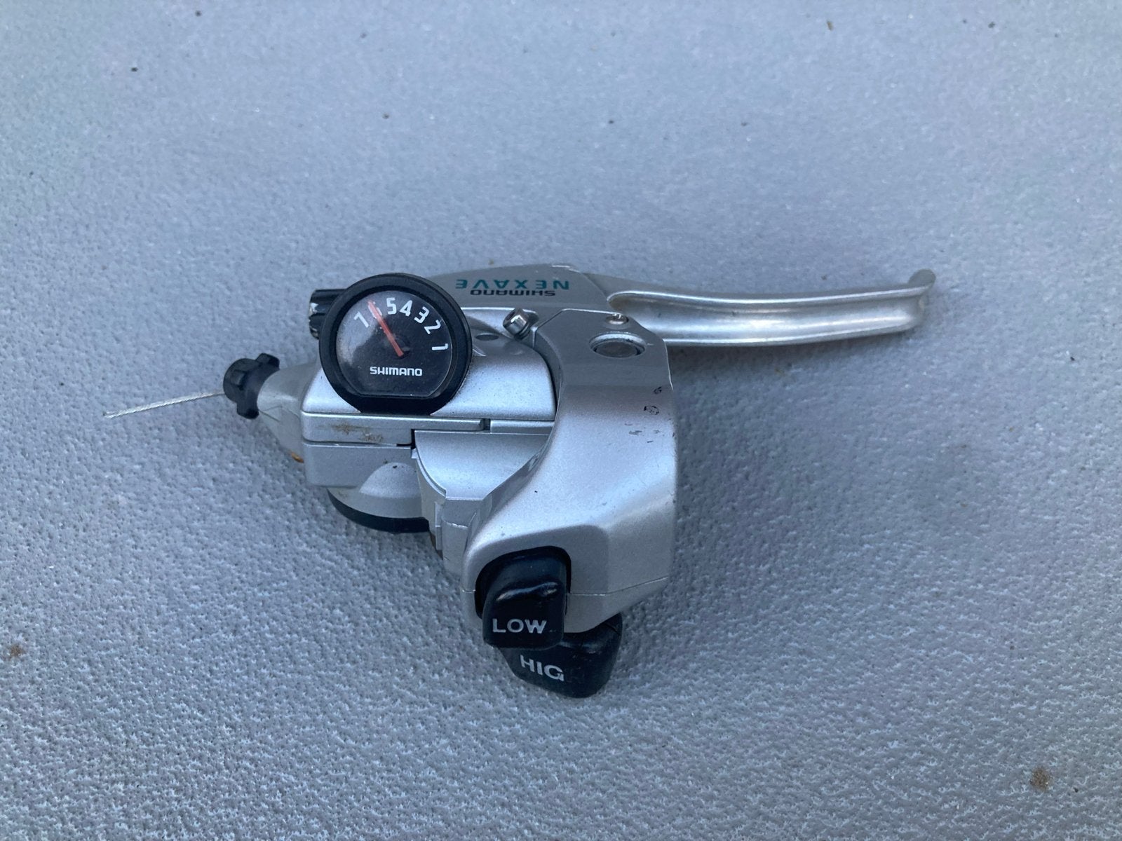 Shimano Nexave fietsremhendel met versnellingsindicator, Remmen, Gebruikt, Ophalen of Verzenden, Aluminium