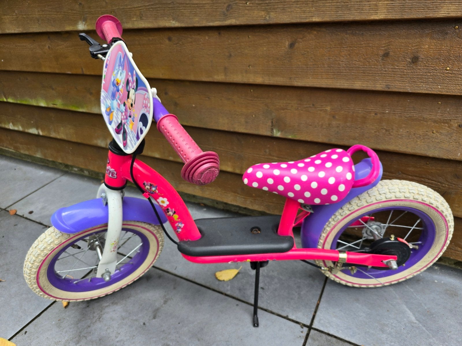 Minnie Mouse loopfiets - Roze/Paars, Ophalen, Minder dan 16 inch, Trommelrem, Disney